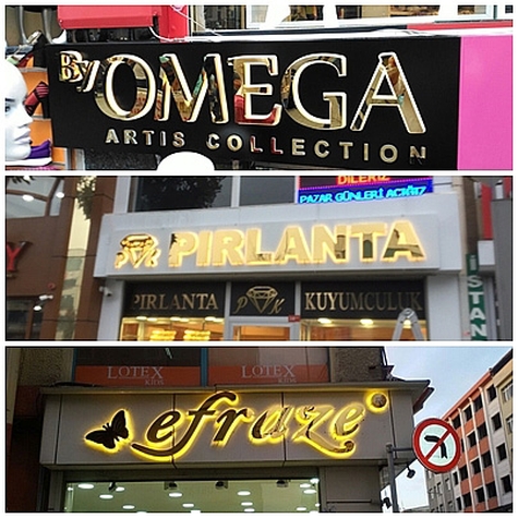 Sarı Zemine Işıklı Harf